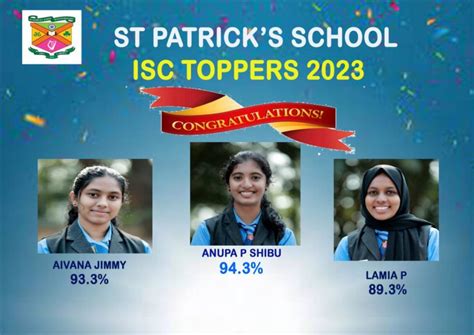 ICSE ISC RESULTS 2023 St Patricks School