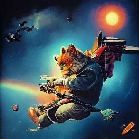 Intricate Vintage Star Fox Poster Inspired By James Gurney And Norman