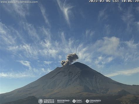 Reporte Del Monitoreo De Cenapred Al Volcán Popocatépetl Hoy 6 De Marzo