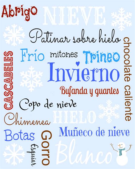 Spanish Winter Words for Kids - Spanish Playground