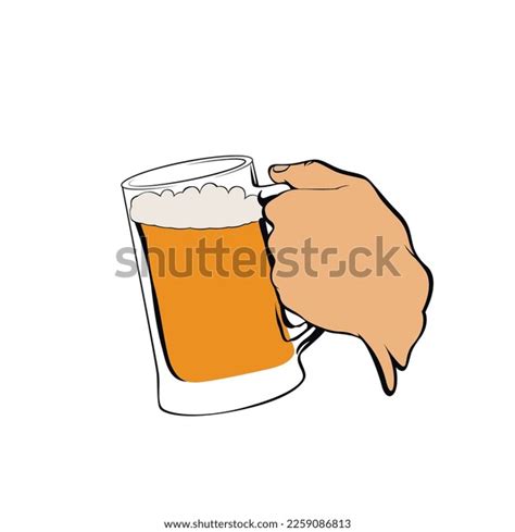 Vector Illustration Hand Holding Glass Beer Stock Vector Royalty Free 2259086813 Shutterstock