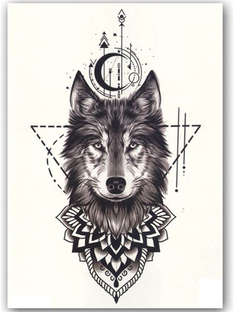 Temporary Tattoo Wolf A5 Formaat Neptattoo Tijdelijke Tatoeage