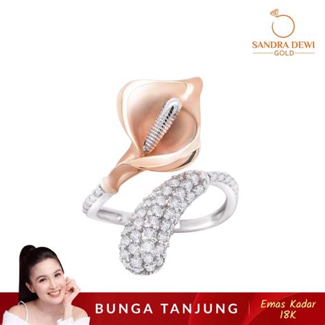 Jual CALLA LILY SERIES CINCIN Sandra Dewi EMAS 18K BUNGA TANJUNG