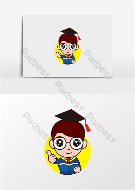 Original Cartoon Doctoral Student Image PNG Images | PSD Free Download ...