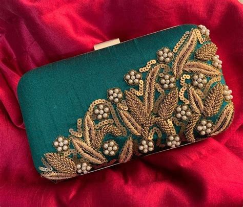 Embroidered Clutch Beaded Clutch Hand Embroidered Fancy Clutch Purse