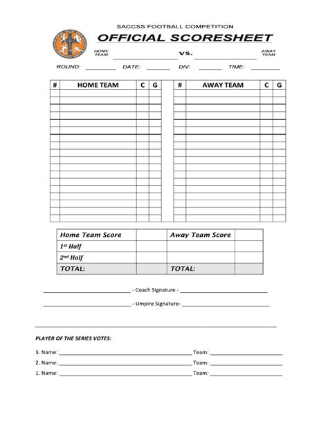 Fillable Online Saccss Football Competition Fax Email Print Pdffiller