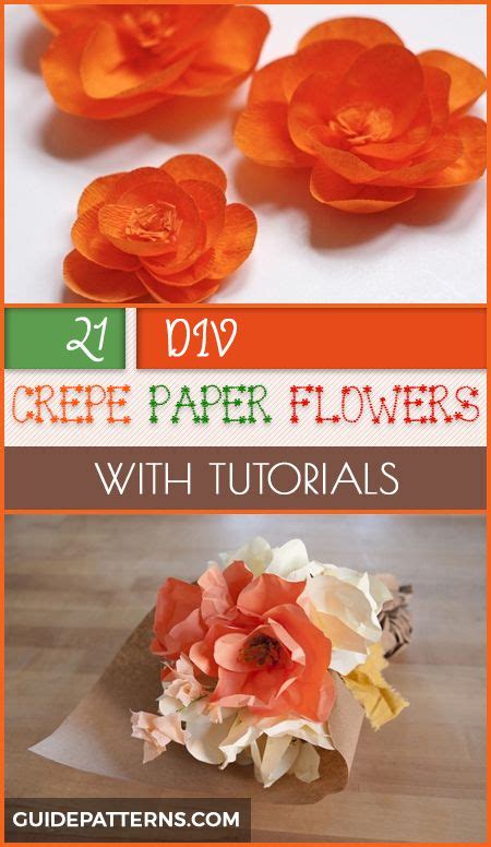 20 DIY Crepe Paper Flowers With Tutorials Guide Patterns Crepe