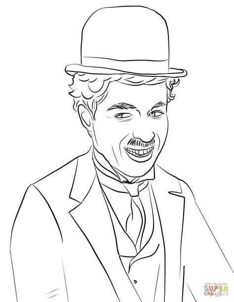 Charlie Chaplin Portrait Coloring Page Free Printable Coloring Pages