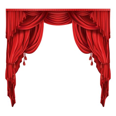 Teatro Escenario Rojo Cortinas Vector Realista Vector Gratis