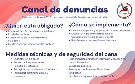 Implementar Un Canal De Denuncias Setemcat Servicios Lopd Y