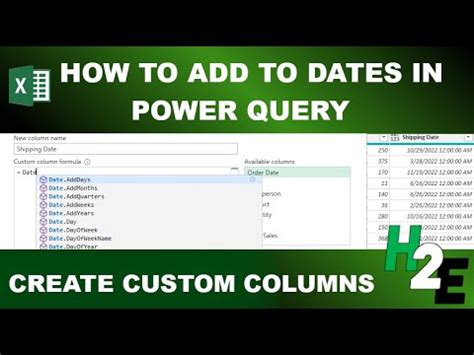 How To Add To Dates In Power Query Youtube