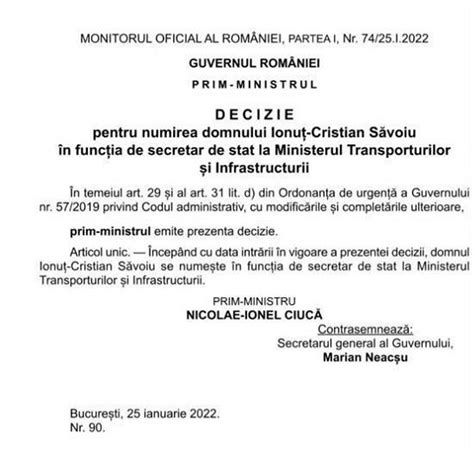 În sfârșit Ionuț Săvoiu numit secretar de stat în Ministerul