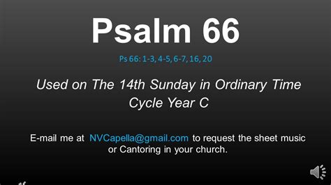 Psalm Th Sunday In Ordinary Time Year C Let All The Earth Cry