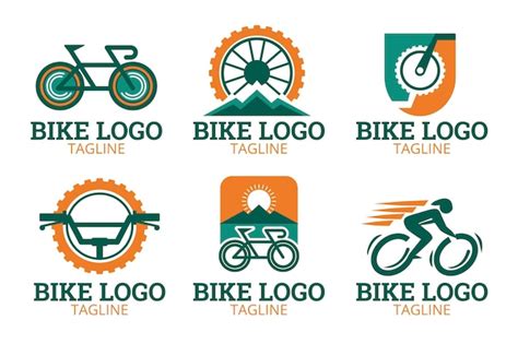 Colección de logos de bicicletas en diseño plano Vector Gratis