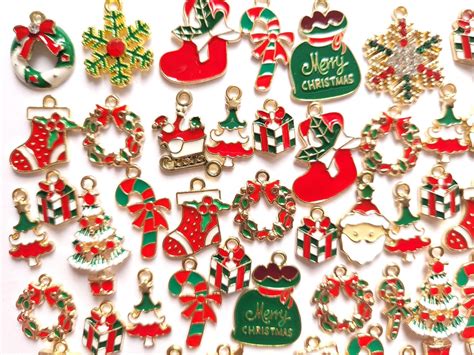 Sparkly Enamel Christmas Charms 5102050100 Pcs Jewellery Making