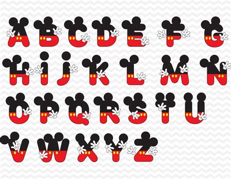 Printable Mickey Mouse Alphabet Letters