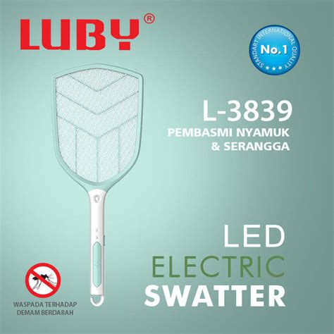 Luby Raket Nyamuk Electric L3839 1 Senter LED Rechargeable Cable