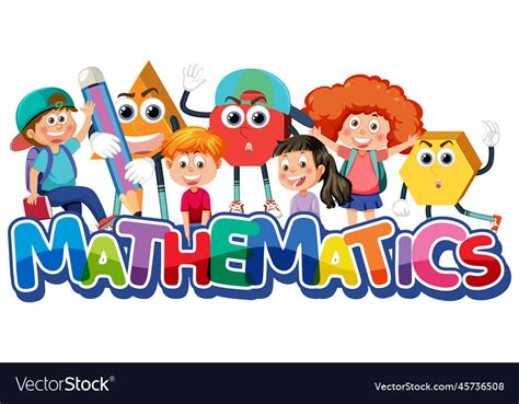 Children cartoon character with math and number Vector Image