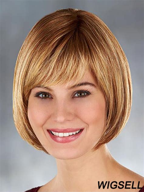 Chin Length Blonde Popular 10 Inch Straight Bob Wigs