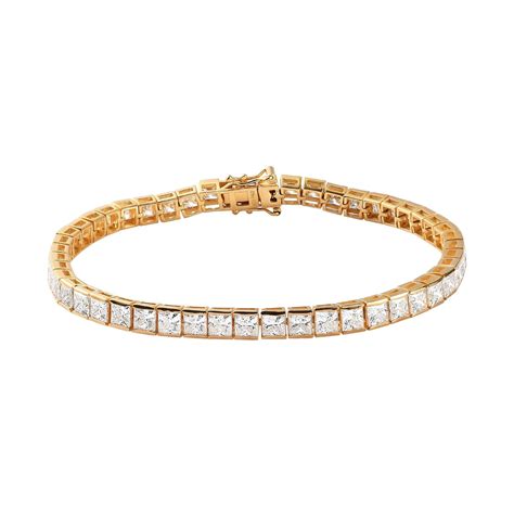 Moissanite Tennis Bracelet In Vermeil Yellow Gold Over Sterling Silver