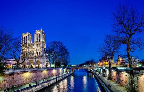 Wallpaper Water Light Trees Night Bridge The City Reflection