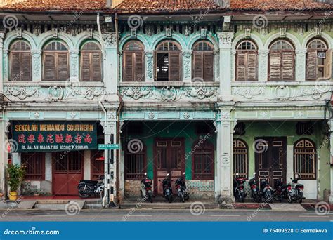 Facade Of The Heritage Building Penang Malaysia Editorial Stock Photo