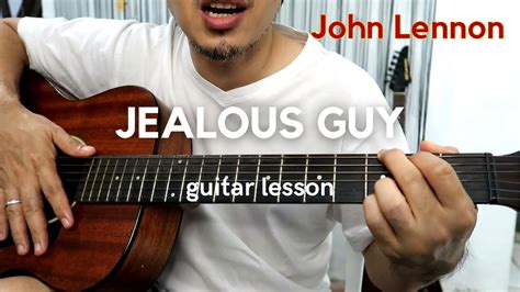 Jealous Guy John Lennon Guitar Lesson In English Chords For Beginners Youtube