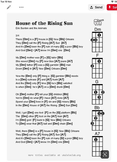 Pin By Kim Lloyd On Music Ukulele Songs Ukulele House Of The Rising Sun