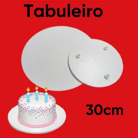 Tabuleiro Bolo Redondo 30x30x1 Cm Cake Board Tábua Bolo Mdf Bandeja