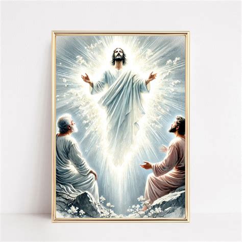 Jesus on the Mount of Transfiguration Digital Print, Biblical Wall Art ...