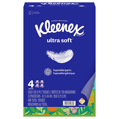 Kleenex Ultra Soft Facial Tissues Soft Facial Tissue 4 Flat Boxes