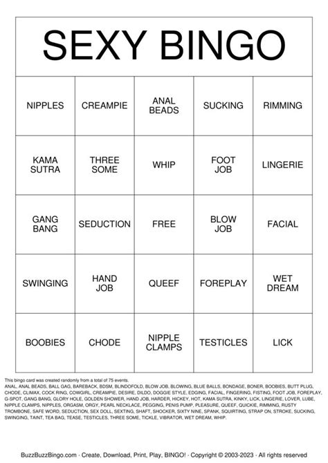 Sex Position Bingo Bingo Cards To Download Print And Customize