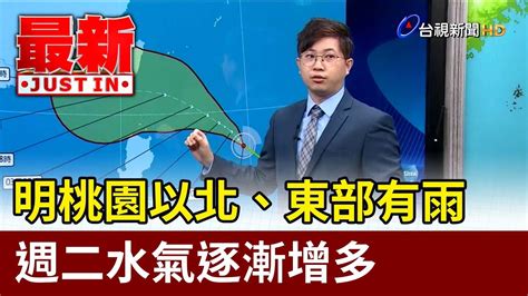 明桃園以北、東部有雨 週二水氣逐漸增多【最新快訊】 Youtube