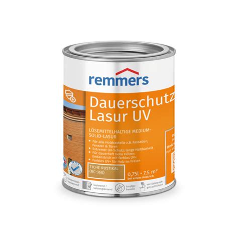 Dauerschutz Lasur UV Kleingebinde Eiche Rustikal 0 75 L Von Remmers