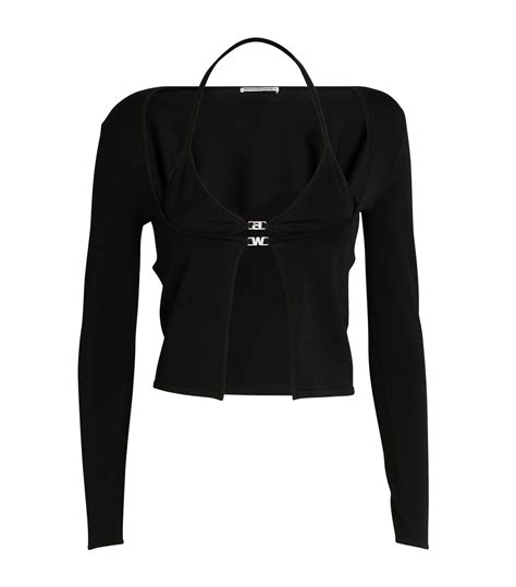 Alexander Wang Crystal Embellished Bikini Cardigan In Black Lyst Canada