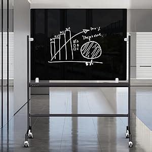 Amazon Mobile Black Magnetic Glass Board On Wheels X