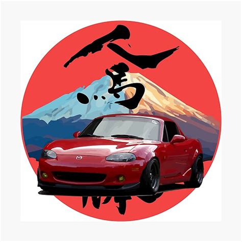 Red NB Mazda Miata MX 5 Mount Fuji Jinba Ittai Roadster Life