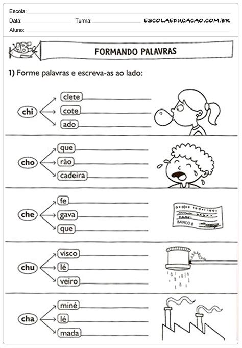 Atividades Com Ch Para 2 Ano - Atividades com CH - Para Imprimir - Atividades Educativas