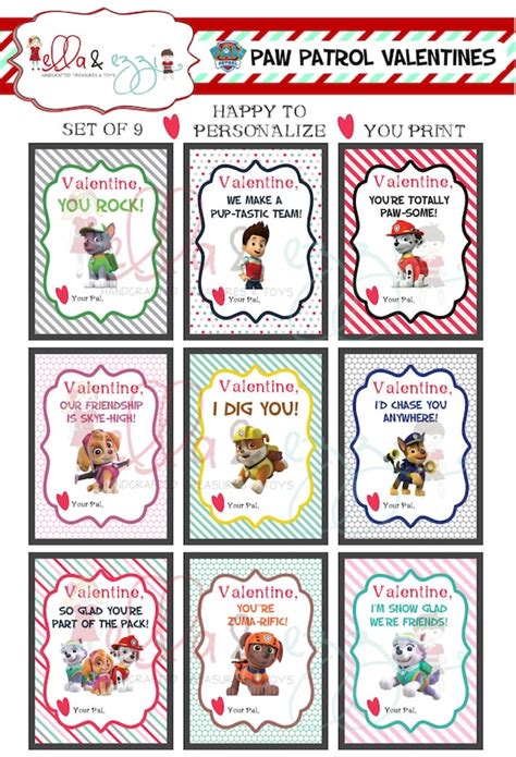 Paw Patrol Free Printable Printable Valentine Cards Printable Templates