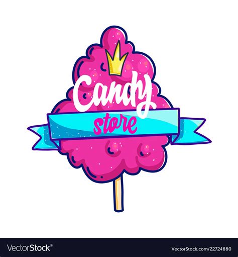 Candy Shop Hand Drawn Logo Design Royalty Free Vector Image