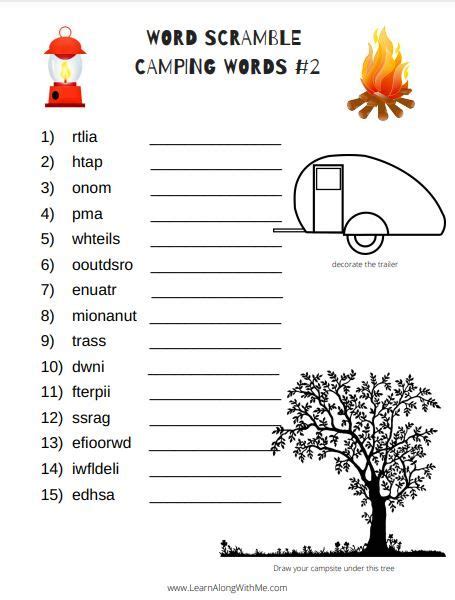 Outdoor Word Search Worksheet24