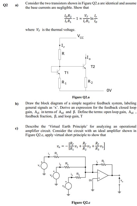 Solved Q2 A Consider The Two Transistors Shown In Figure