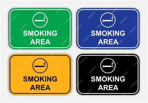 premium vector vector set  smoking area signs
