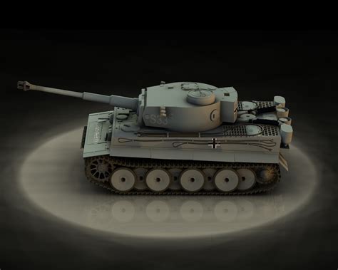 3d late tiger 1 tank model