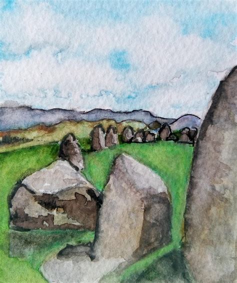 Castlerigg Stone Circle World Watercolour Day 18 By Montymouse On