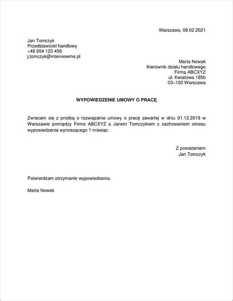 Podanie O Zwolnienie Z Pracy Jak Napisa Wz R Pdf Porady 42240 Hot Sex