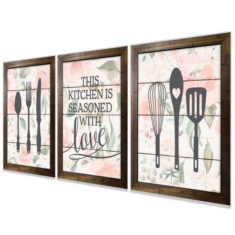 Kit Quadros Decorativos Mdf Cozinha Temperada Amor Kt Submarino