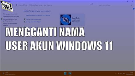 Cara Mengganti Nama User Windows Youtube