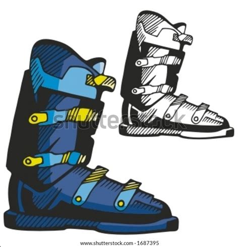 Ski Boots Vector Illustration Stock Vector Royalty Free