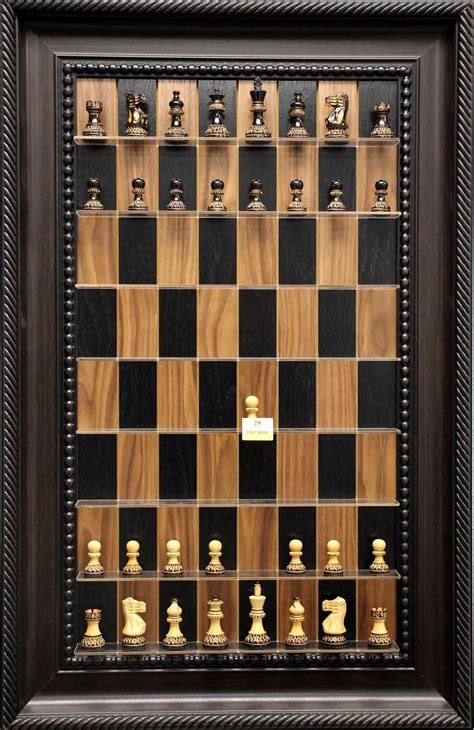 Black Walnut Vertical Wall Mounted Chess Board With Brown Etsy